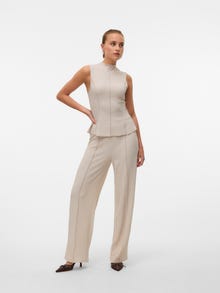 Vero Moda VMMAXINE Høj talje Bukser -Pumice Stone - 10335993
