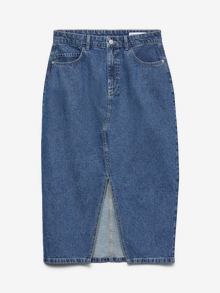 Vero Moda VMELFI High waist Long skirt -Medium Blue Denim - 10336020