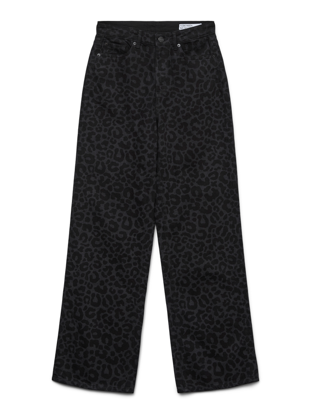 VERO MODA Vmtessa HR Wide Jeans – Hoge Taille, Wijde Pijp & Print Voor Een Modieuze Look