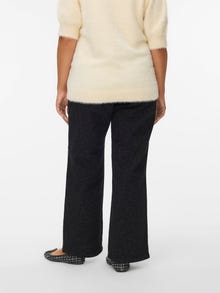 Vero Moda VMCTESSA Vysoké sedlo Široká nohavica štýl Džínsy -Black Denim - 10336059