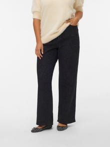 Vero Moda VMCTESSA Vysoké sedlo Široká nohavica štýl Džínsy -Black Denim - 10336059