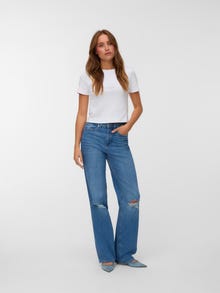 Vero Moda VMTESSA Hohe Taille Weiter Beinschnitt Jeans -Medium Blue Denim - 10336156