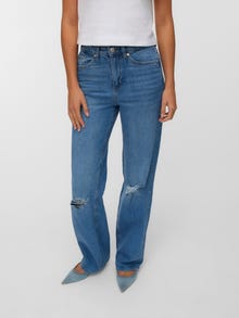 Vero Moda VMTESSA Hohe Taille Weiter Beinschnitt Jeans -Medium Blue Denim - 10336156