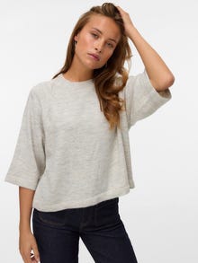 Vero Moda VMLEFILE Pulover -Light Grey Melange - 10336416