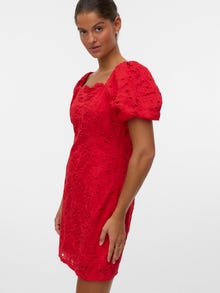 Vero Moda VMELIN Kurzes Kleid -Ribbon Red - 10336649