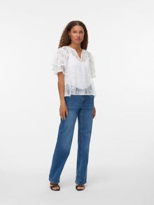 Vero Moda Õhuline lõige Ümmargune kaelus Top -Cloud Dancer - 10336991
