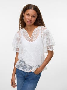 Vero Moda Õhuline lõige Ümmargune kaelus Top -Cloud Dancer - 10336991