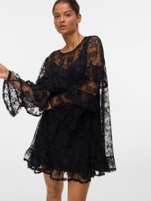 Vero Moda Õhuline lõige Ümmargune kaelus Lühike kleit -Black - 10336993