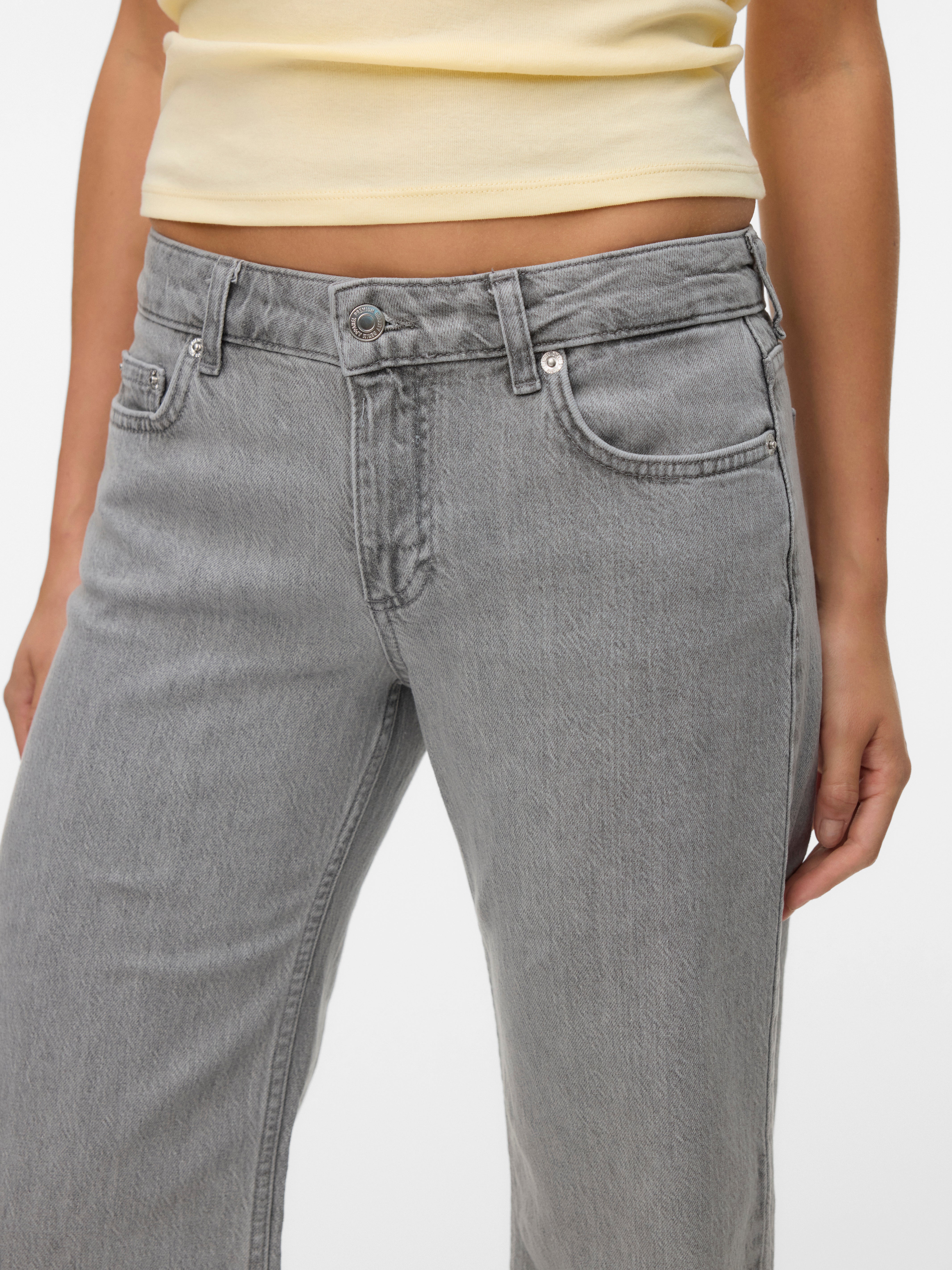 VMALEXIS Low rise Wide Fit Jeans Light Grey Vero Moda®