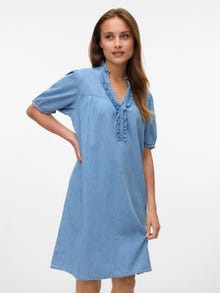 Vero Moda VMROSA Kurzes Kleid -Light Blue Denim - 10337189