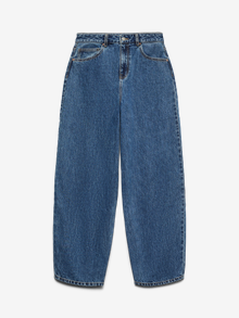 Vero Moda VMBILLIE Tiro alto Corte de barril Vaqueros -Medium Blue Denim - 10337318