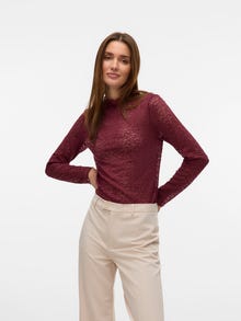 Vero Moda VMGINA Top -Tawny Port - 10337572