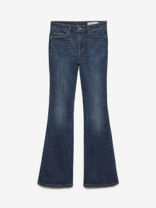 Vero Moda VMFLASH Talle medio Corte flared Vaqueros -Dark Blue Denim - 10337825