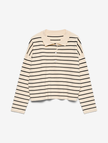 Vero Moda VMBARKI Stickad pikétröja -Birch - 10337883
