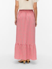 Vero Moda VMCHECK Hög midja Lång kjol -Goji Berry - 10337928
