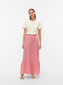 Vero Moda VMCHECK Hög midja Lång kjol -Goji Berry - 10337928