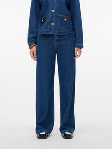 Vero Moda VMMARGOT Korkea vyötärö Wide leg fit Farkut -Dark Blue Denim - 10338024
