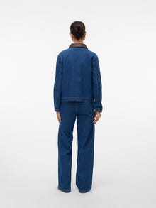 Vero Moda VMMARGOT Magas derék Széles láb Farmer -Dark Blue Denim - 10338024