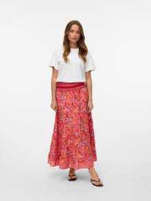 Vero Moda VMSWIP Mid waist Long Skirt -High Risk Red - 10338028