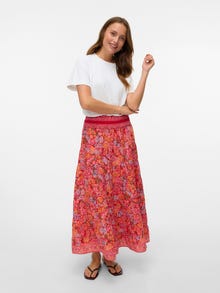 Vero Moda VMSWIP Mid waist Long Skirt -High Risk Red - 10338028