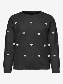 Vero Moda VMCDOFFY Pullover -Dark Grey Melange - 10338045