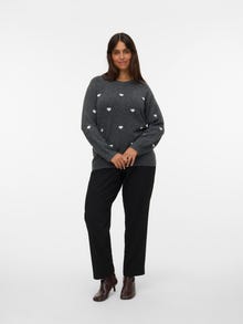 Vero Moda VMCDOFFY Pullover -Dark Grey Melange - 10338045