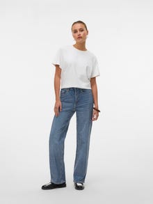 Vero Moda VMTESSA Tiro alto Corte wide leg Vaqueros -Medium Blue Denim - 10338180