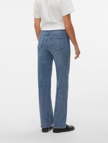 Vero Moda VMTESSA Tiro alto Corte wide leg Vaqueros -Medium Blue Denim - 10338180