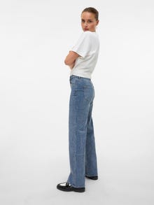 Vero Moda VMTESSA Tiro alto Corte wide leg Vaqueros -Medium Blue Denim - 10338180
