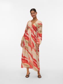 Vero Moda VMTYRA Lang kjole -Coral Almond - 10338229