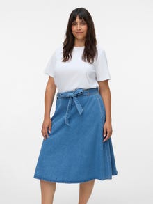Vero Moda VMJOLENE High waist Midi skirt -Medium Blue Denim - 10338371