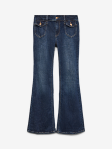 Vero Moda VMJEAN Niski stan Krój flared Jeans -Dark Blue Denim - 10338393