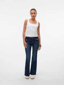 Vero Moda VMJEAN Niski stan Krój flared Jeans -Dark Blue Denim - 10338393