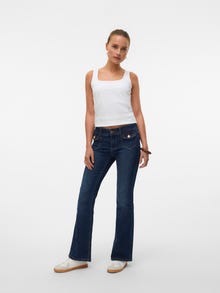 Vero Moda VMJEAN Niski stan Krój flared Jeans -Dark Blue Denim - 10338393