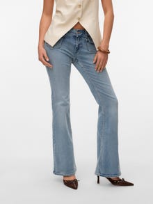 Vero Moda VMJEAN Niski stan Krój flared Jeans -Light Blue Denim - 10338395