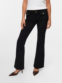 Vero Moda VMJEAN Niski stan Krój flared Jeans -Black - 10338399