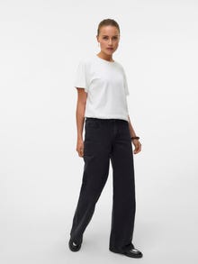 Vero Moda VMFAYE Tiro bajo Corte wide leg Vaqueros -Black Denim - 10338400