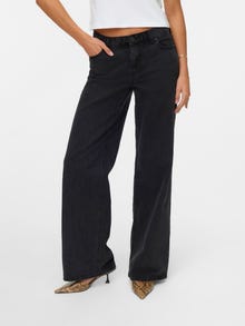 Vero Moda VMFAYE Niski stan Krój wide leg Jeans -Black Denim - 10338400