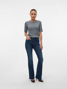 Vero Moda VMGIGI Taille haute Flared Fit Jeans -Dark Blue Denim - 10338404