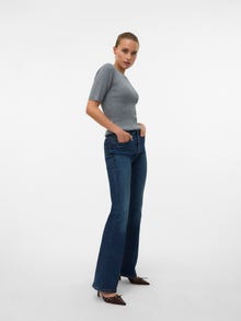 Vero Moda VMGIGI Taille haute Flared Fit Jeans -Dark Blue Denim - 10338404