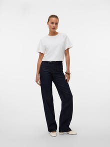 Vero Moda VMTESSA High rise Wide Leg Fit Jeans -Dark Blue Denim - 10338560