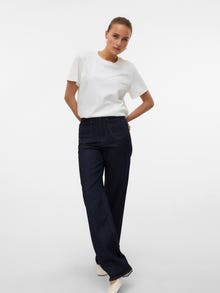 Vero Moda VMTESSA High rise Wide Leg Fit Jeans -Dark Blue Denim - 10338560
