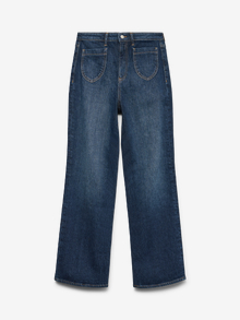 Vero Moda VMTESSA Taille haute Wide Leg Fit Jeans -Dark Blue Denim - 10338561