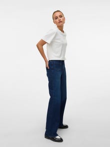 Vero Moda VMTESSA Tiro alto Corte wide leg Vaqueros -Dark Blue Denim - 10338561