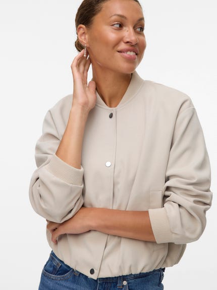 Vero Moda VMLEFILE BOXY NOOS - Jersey de punto - birch melange/crema - Zalando.es Vero Moda VMLEFILE BOXY NOOS - Jersey de punto - birch melange/crema - Zalando.es