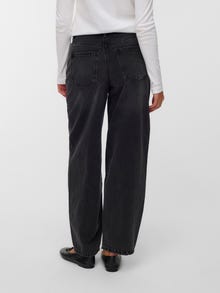 Vero Moda VMBILLIE Tiro alto Corte de barril Vaqueros -Black Denim - 10338845