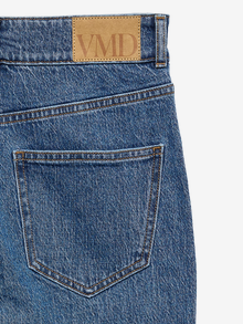 Vero Moda VMTESSA Tiro alto Corte ancho - Recortado Vaqueros -Medium Blue Denim - 10339152