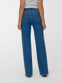 Vero Moda VMTESSA Wysoki stan Szeroki krój - przycięty Jeans -Medium Blue Denim - 10339152