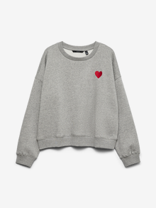 Vero Moda VMMALYHEART Mikiny -Light Grey Melange - 10339216