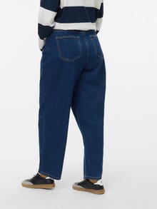 Vero Moda VMCESTELLE Visok uspon Bačva stane Traperice -Dark Blue Denim - 10339303